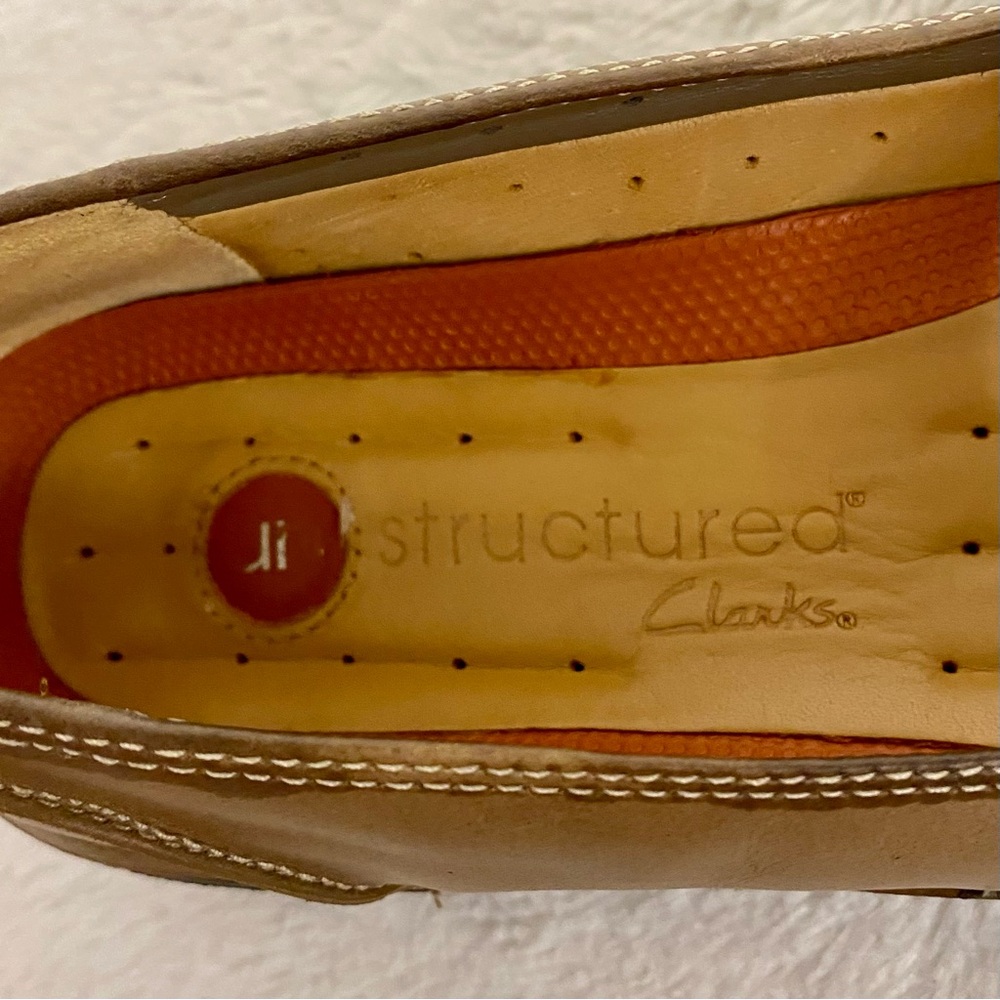 Clarks Unstructured Tan Leather Mary Jane Flats Women’s Size 7.5 M - Picture 10 of 10